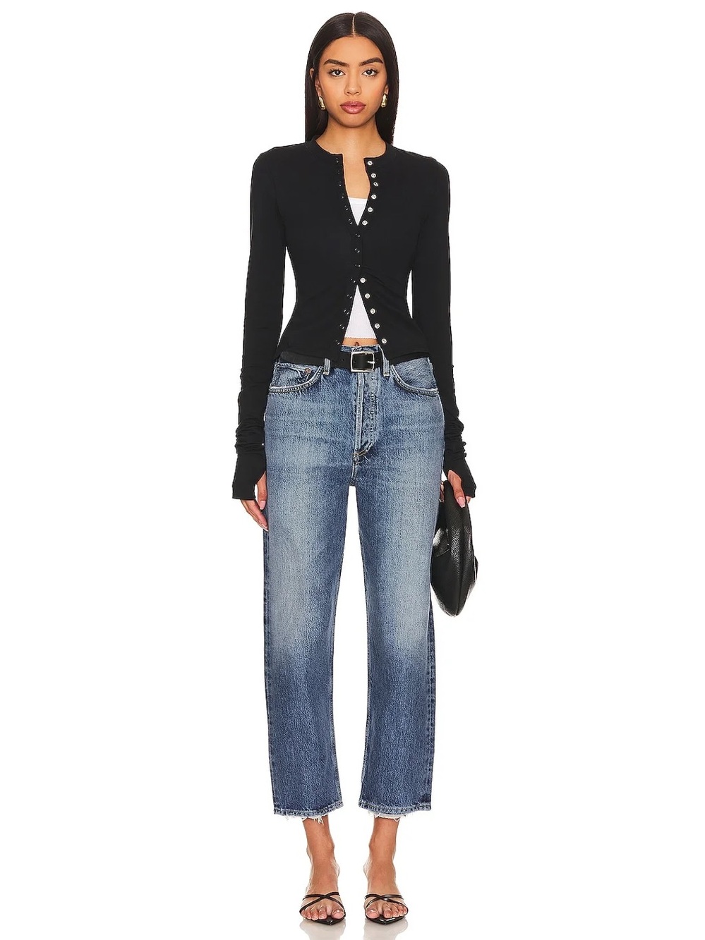 Agolde 90s crop dark wash jean - size 25